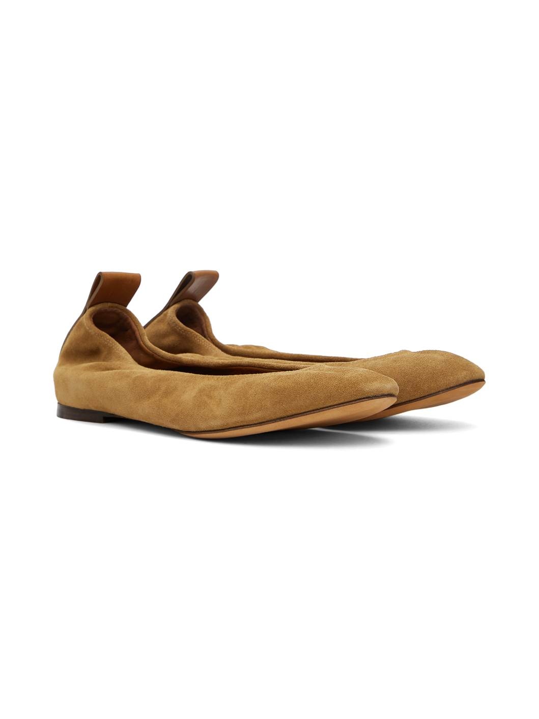 Brown Suede Ballerina Flats - 4