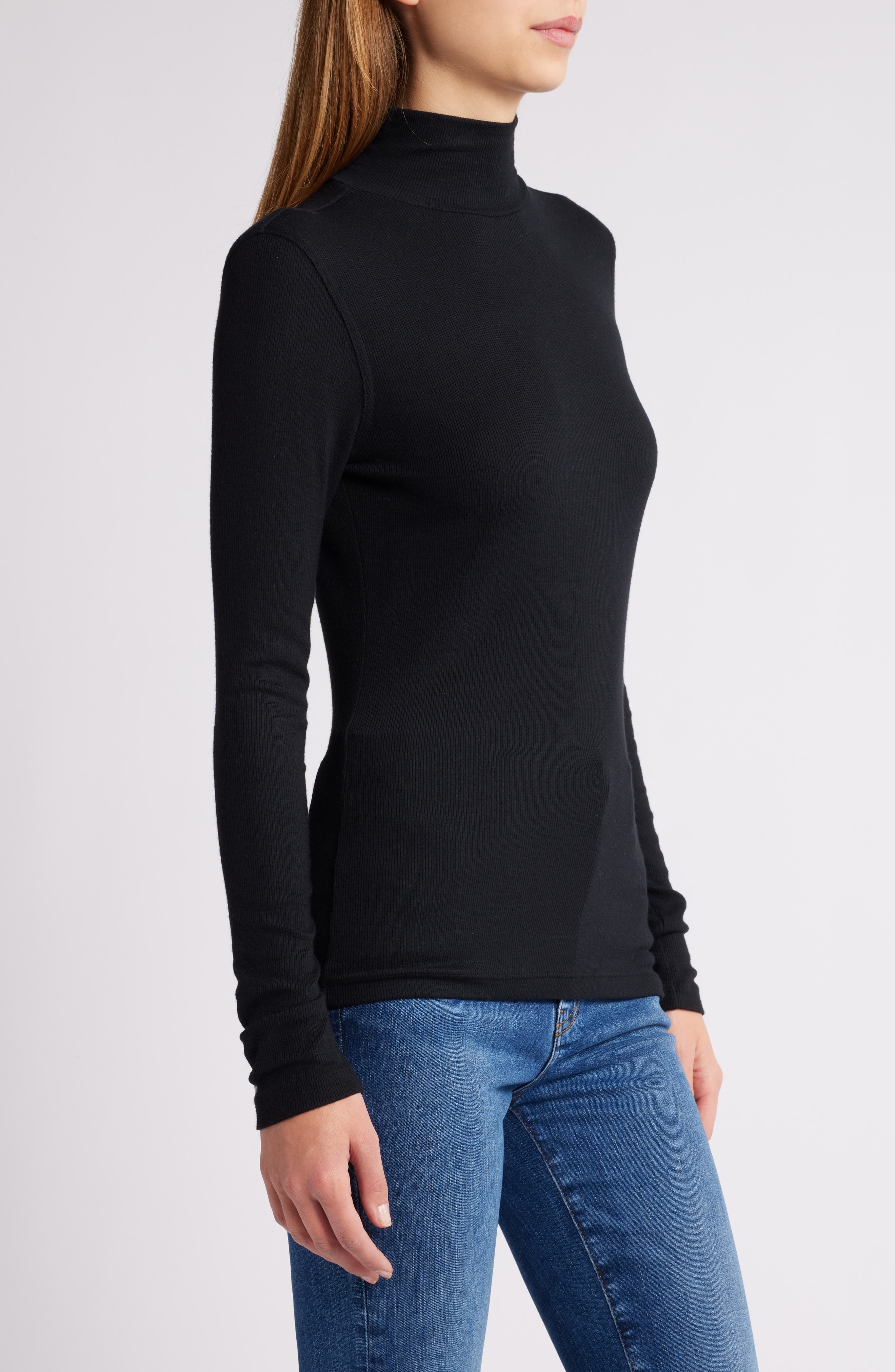 Rib Mock Neck Top - 3