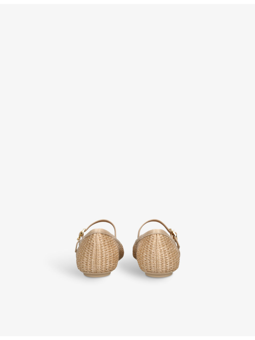 Carla ribbon-buckle raffia flats - 4