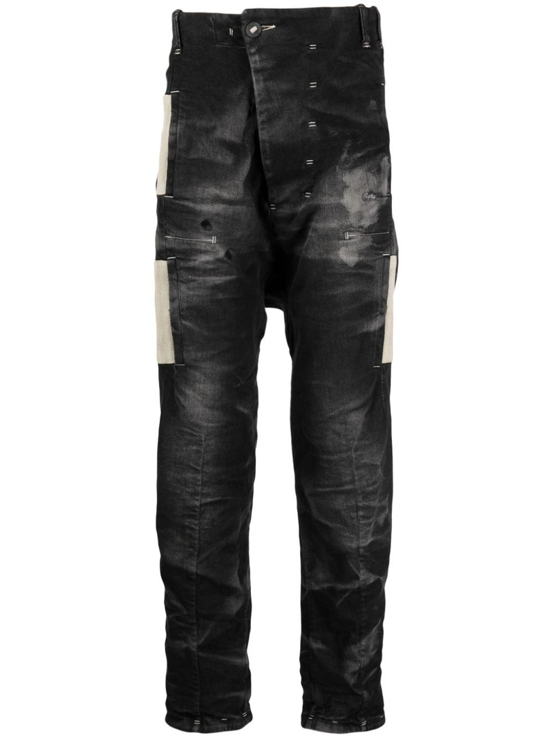 faded slim-cut jeans 1