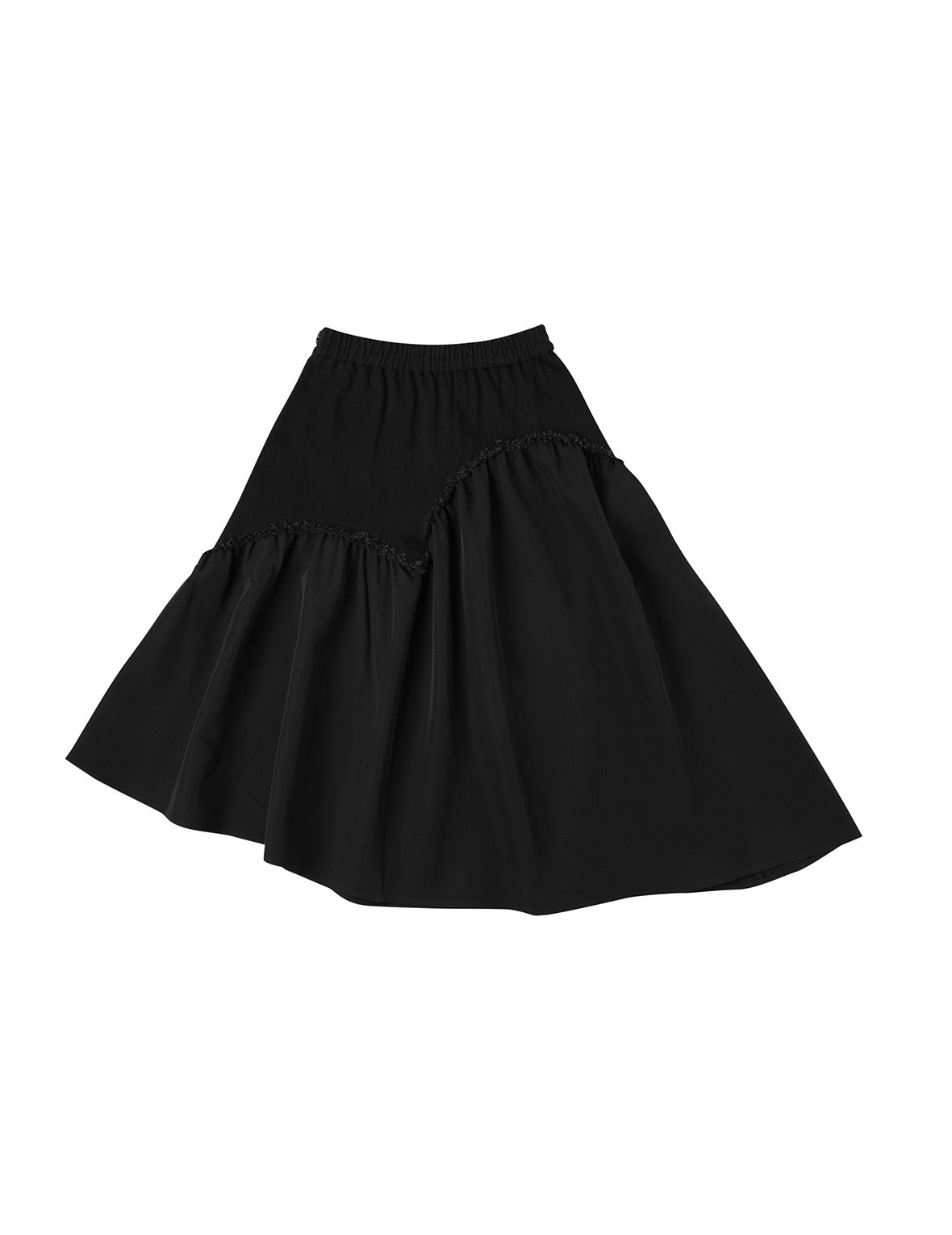 Seagull-inspired Asymmetrical Ruffles Oversized Midi Skirt - 2