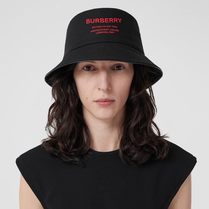 Burberry Horseferry Motif Cotton Bucket Hat outlook