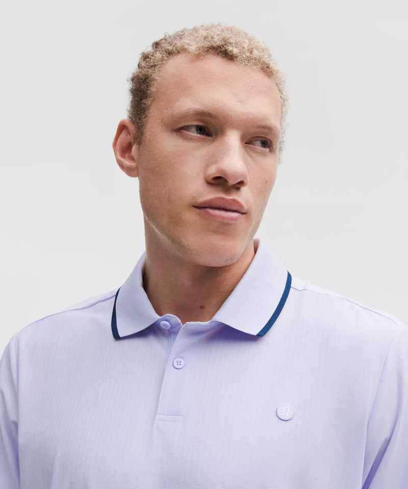 UV-Protective Striped Mesh Tennis Polo Shirt 4