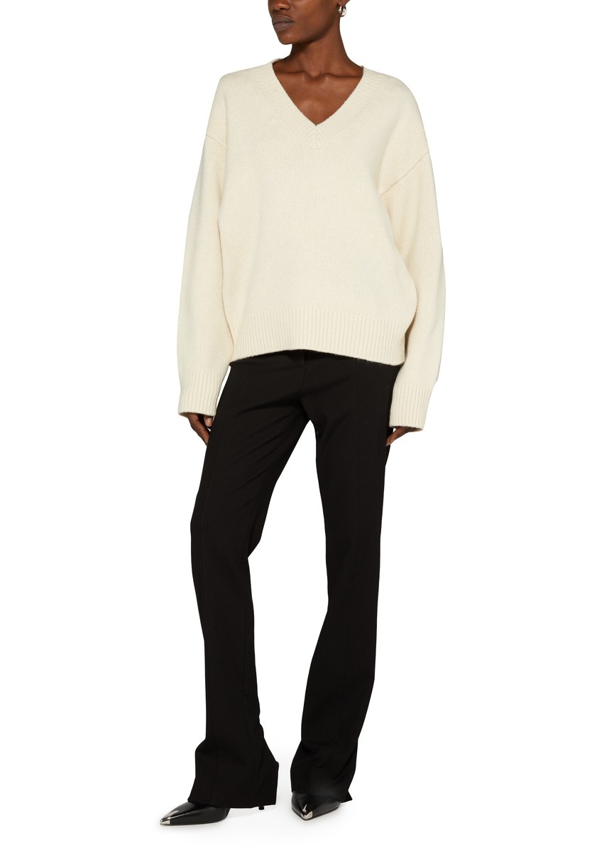 Wool and cashmere V-neck sweater - 2