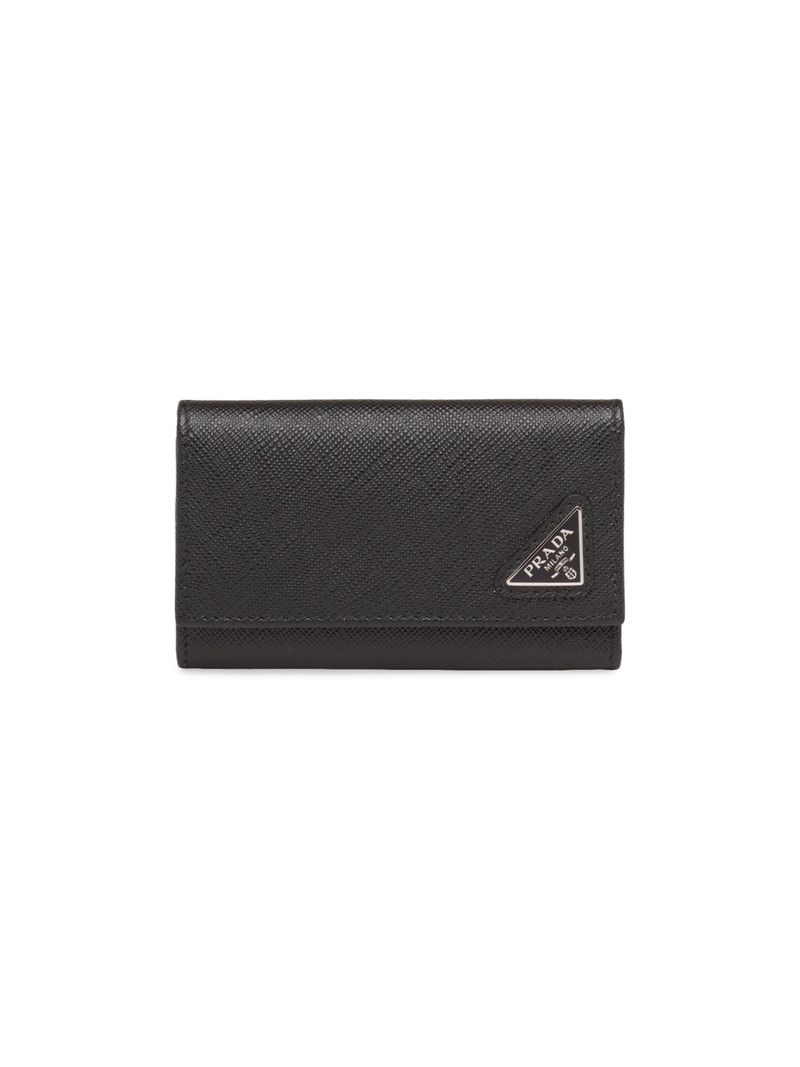 Men's Saffiano Leather Key Case - Black 1