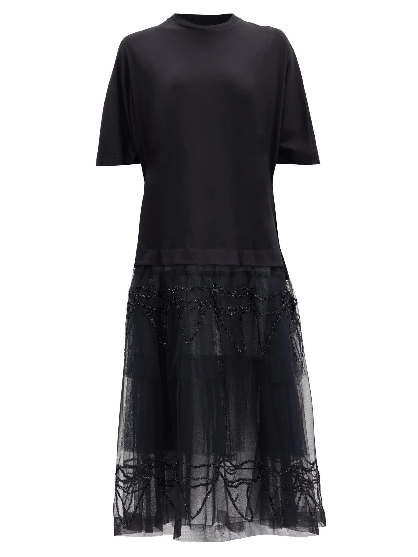 Tulle-skirt T-shirt dress - 1