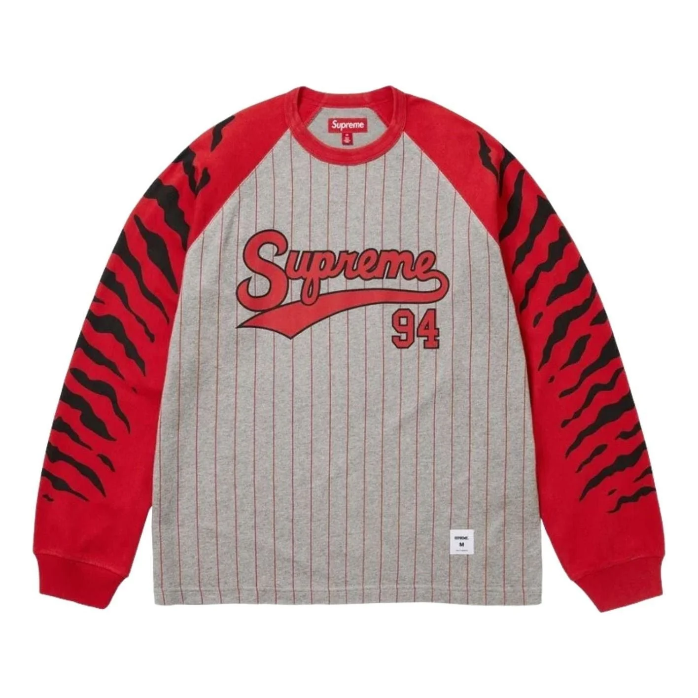 Supreme SS26 Tiger Raglan L/S T-Shirt 'Heather Grey' SUP-SS26-123-RED - 1