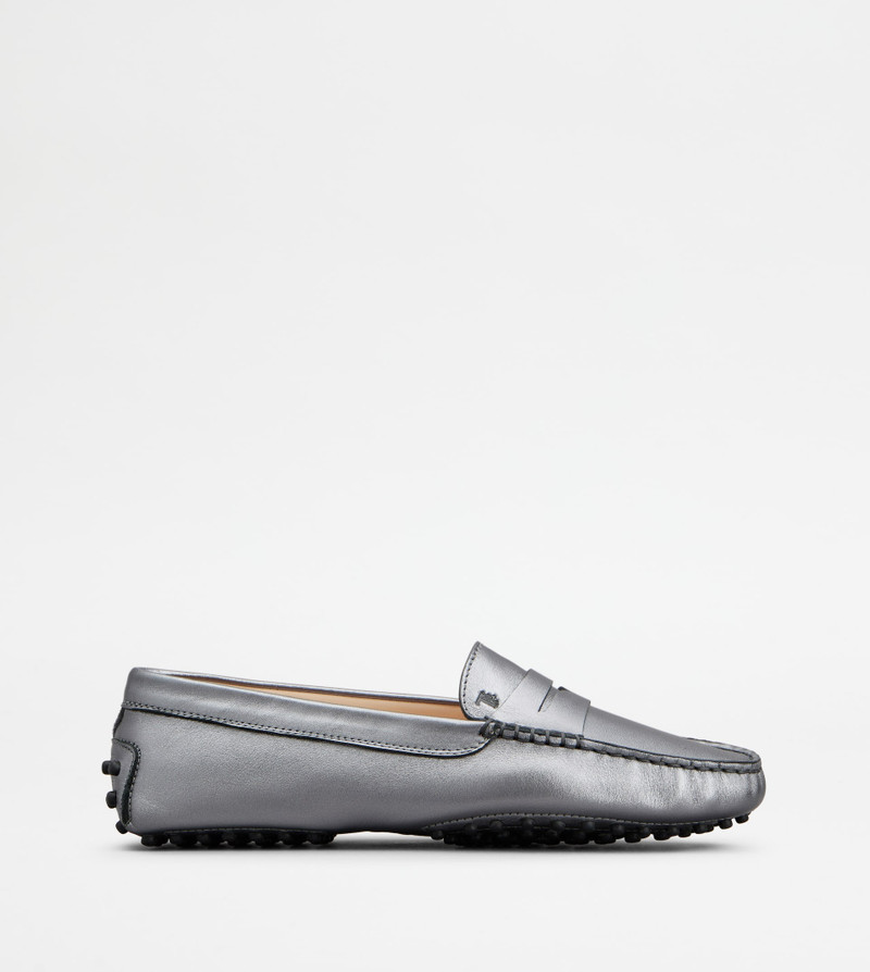 GOMMINO DRIVING SHOES IN LEATHER - GREY - 1