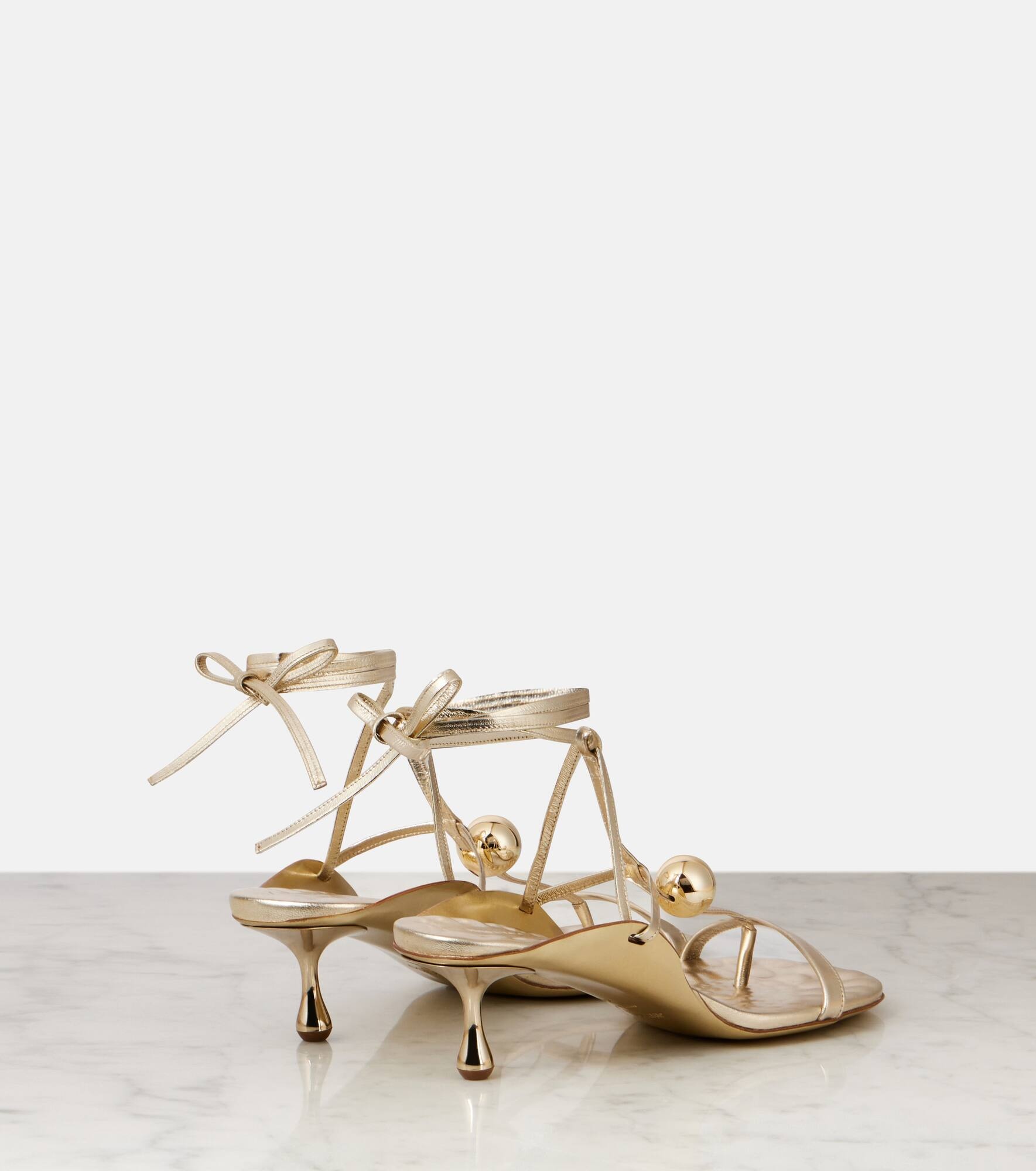 Zyra 50 metallic leather sandals - 2