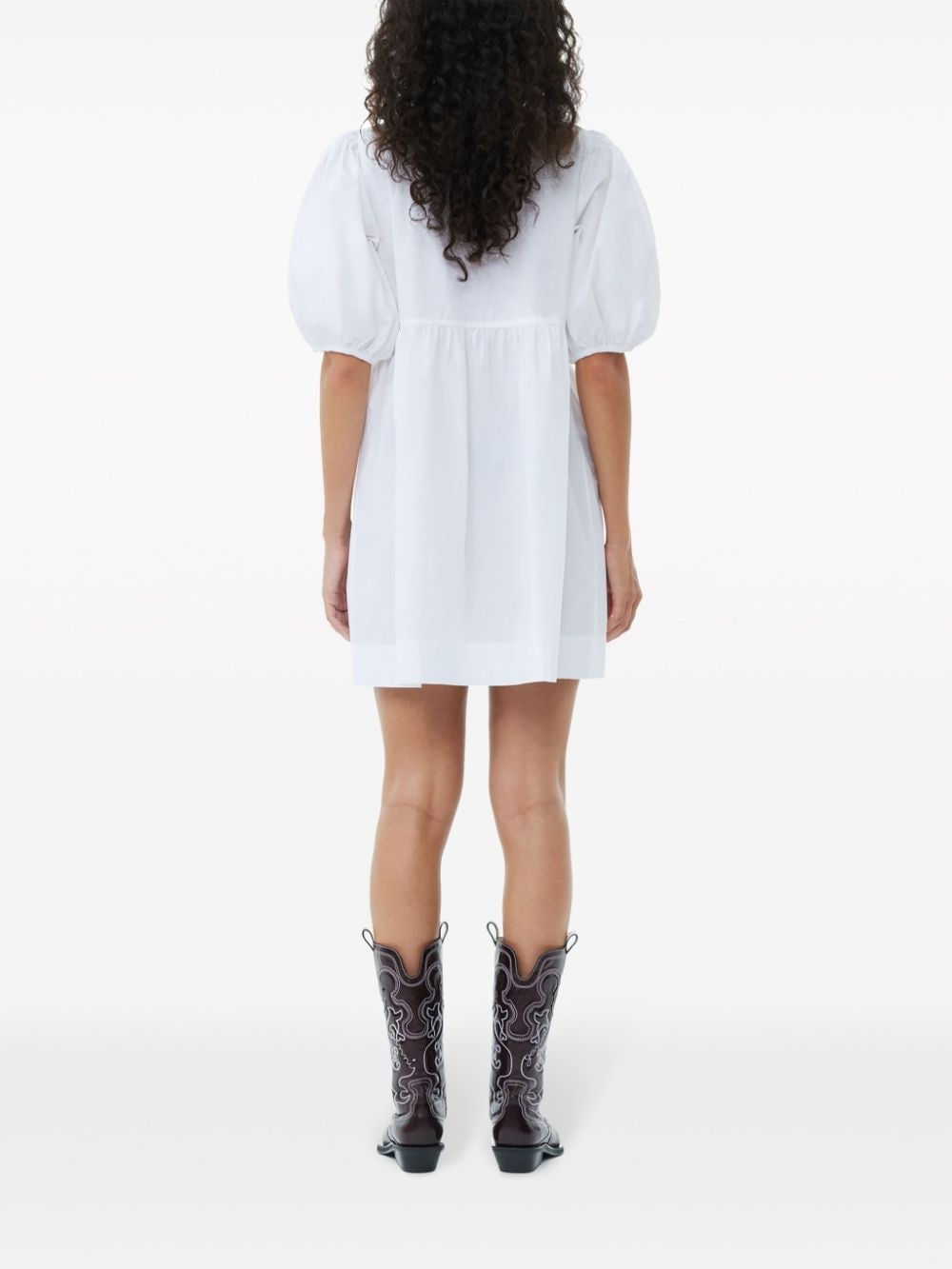 Cotton Poplin Tie String Mini Dress - 4