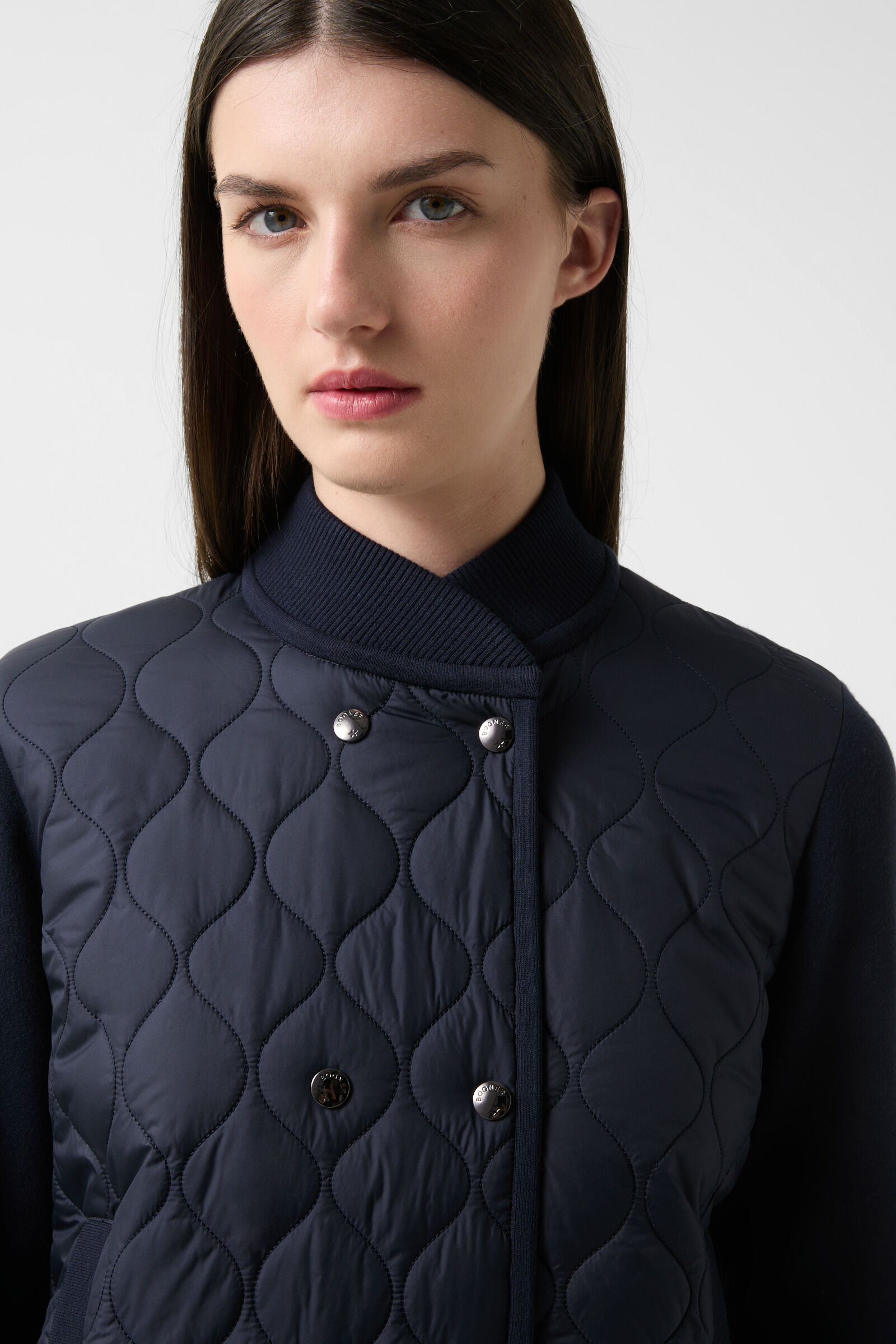 Becca hybrid knit jacket in Navy blue - 5