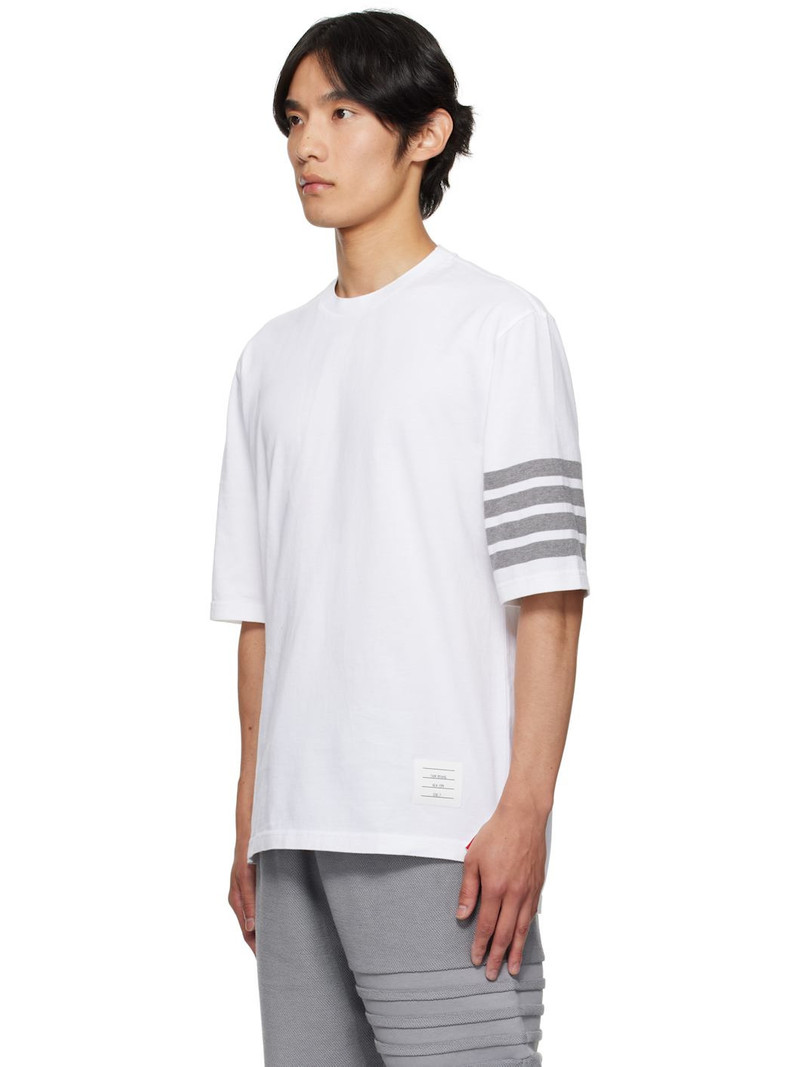 Thom Browne White Jersey 4-Bar T-shirt outlook