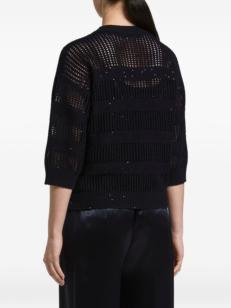 sequin-embellished open-knit sweater 3