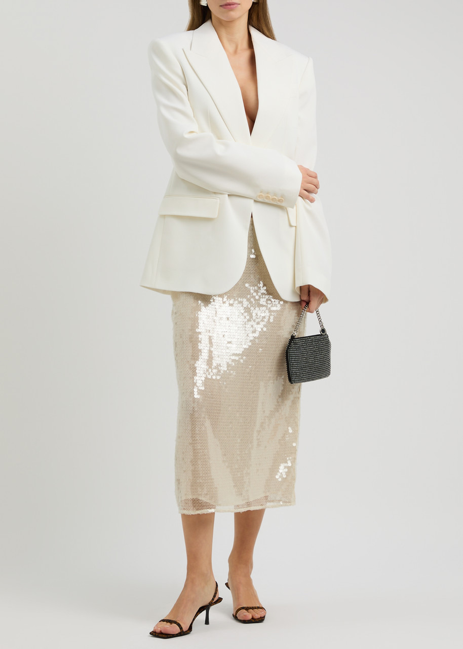 Stella Mccartney Sequin-embellished Open-knit Midi Skirt - 4