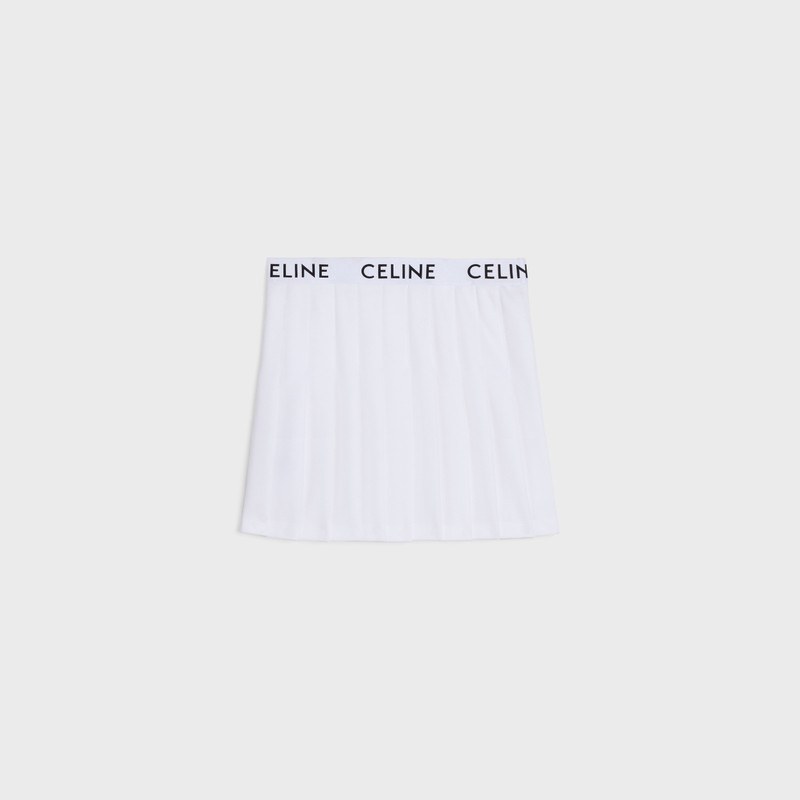 CELINE short pleated skirt in cotton piqué outlook