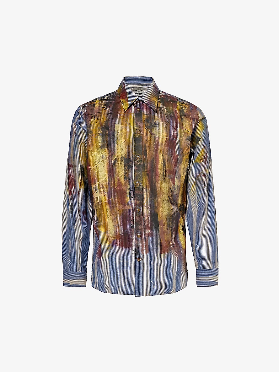 Ghost paint-splattered cotton-poplin shirt - 1