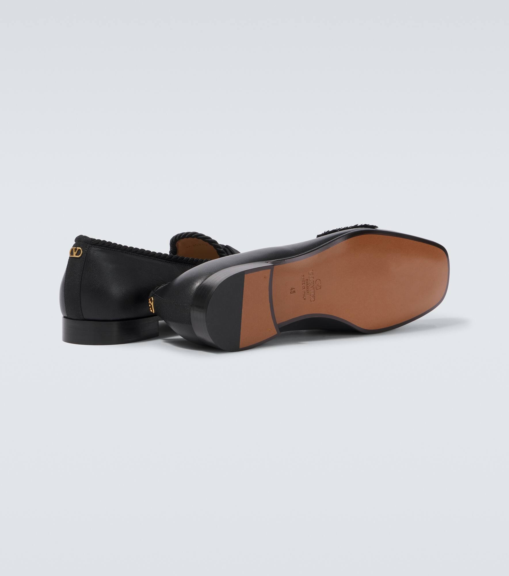 Bow-detail leather loafers - 6