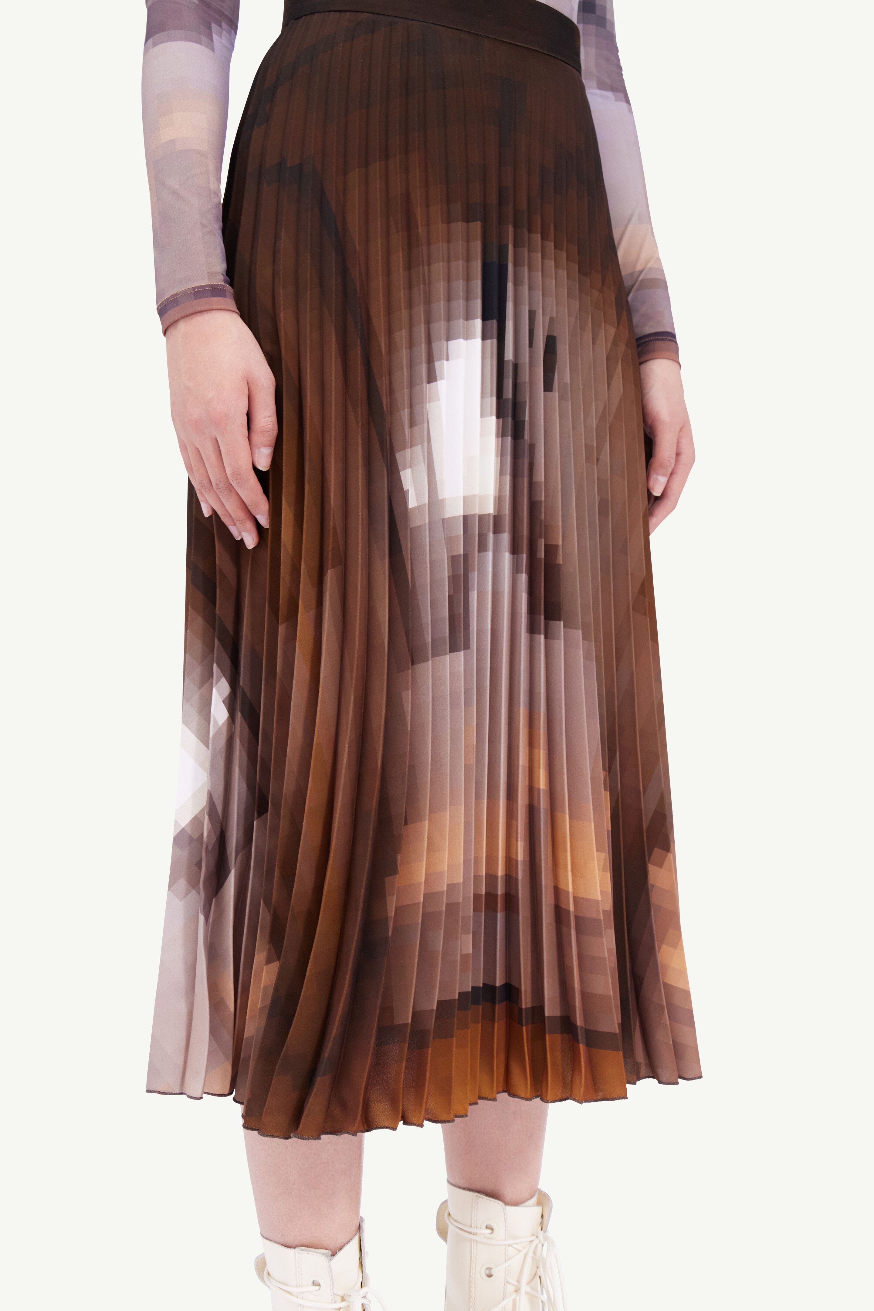 Pixelated pleated skirt - 5