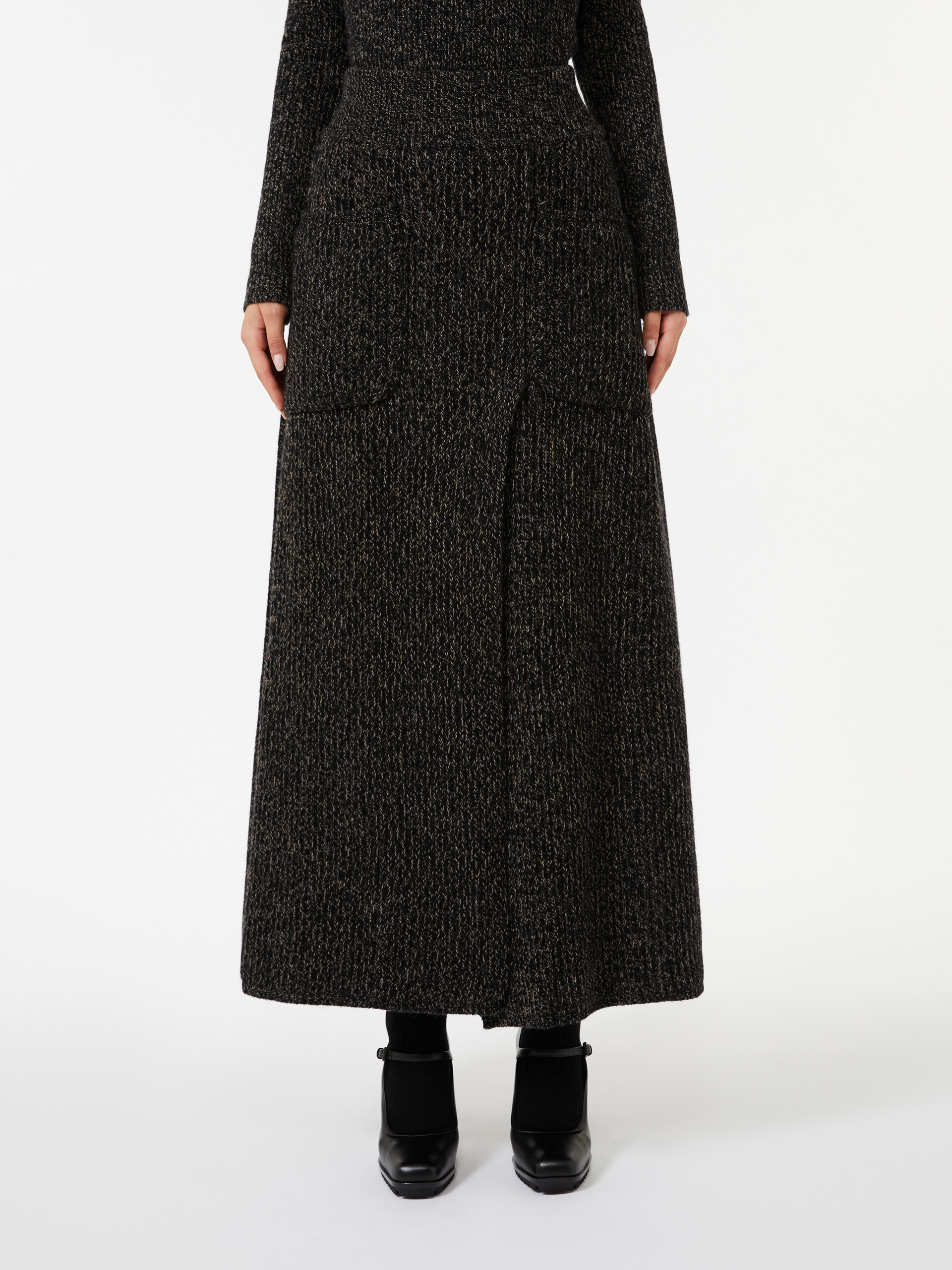 AVION1234 Ribbed wool and cashmere flared skirt - 3