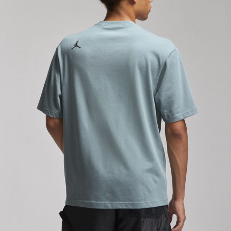 Air Jordan 23 Engineered Casual Breathable Large Logo Printing Solid Color Round Neck Short Sleeve G - 4