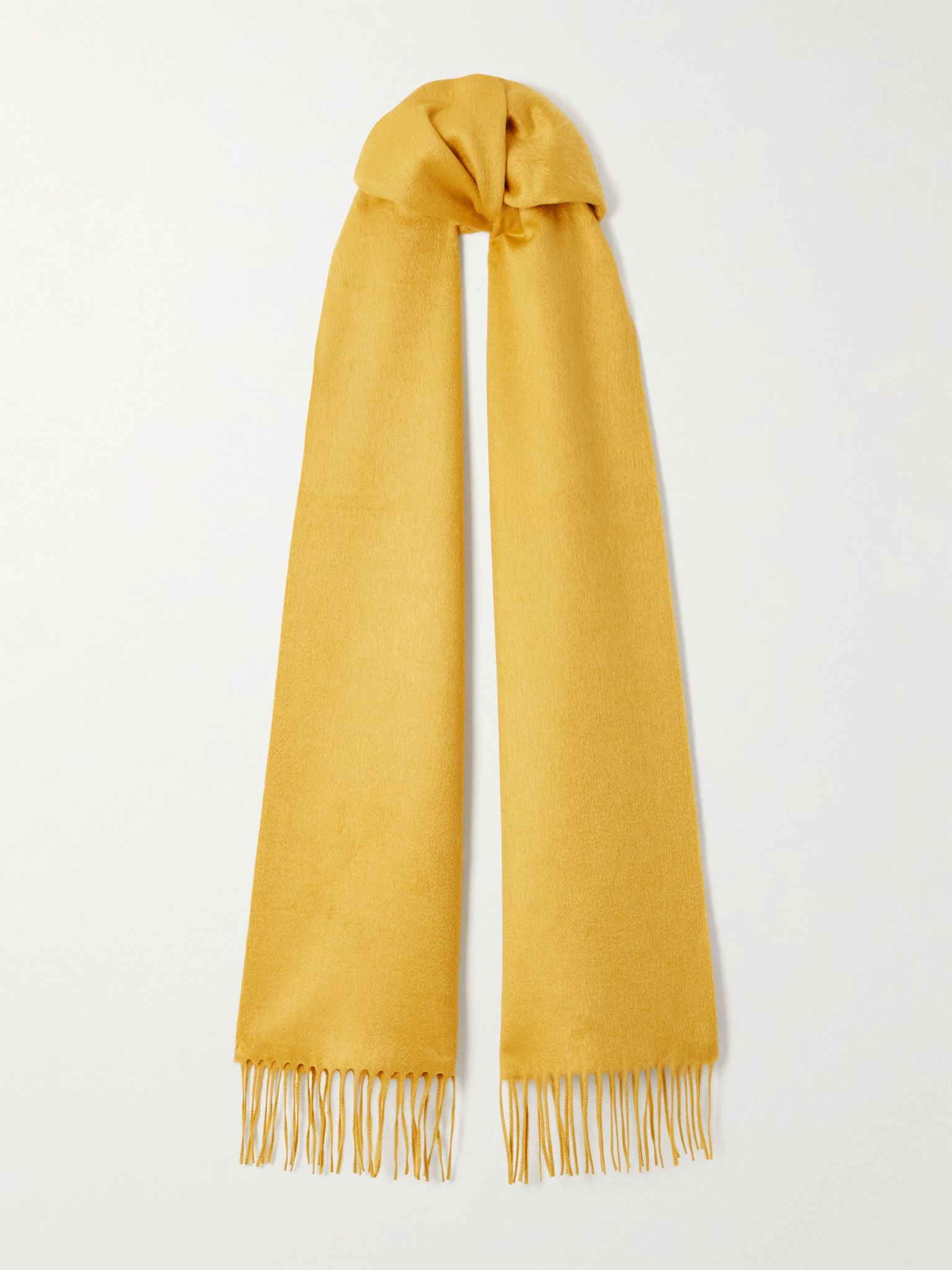 Blaine fringed silk and cashmere-blend scarf Yellow - 1
