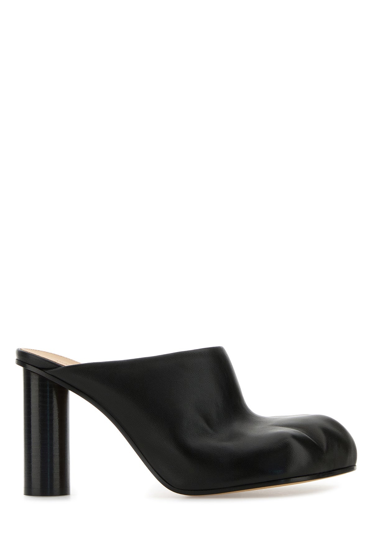 Black nappa leather Paw mules - 1