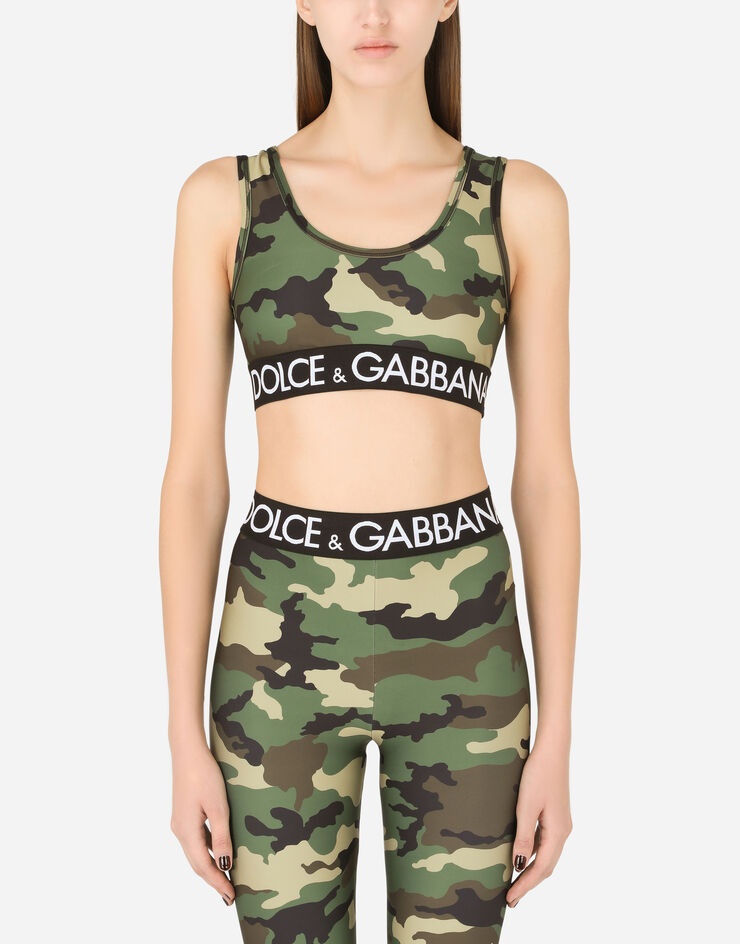 Camouflage jersey top with branded elastic - 1