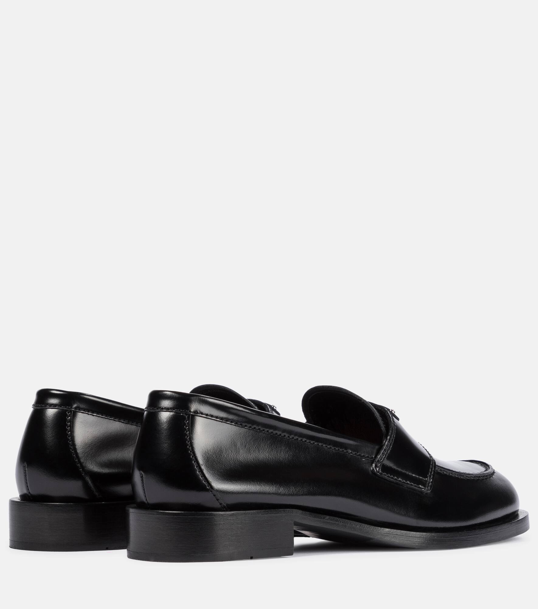 Logo leather loafers - 3