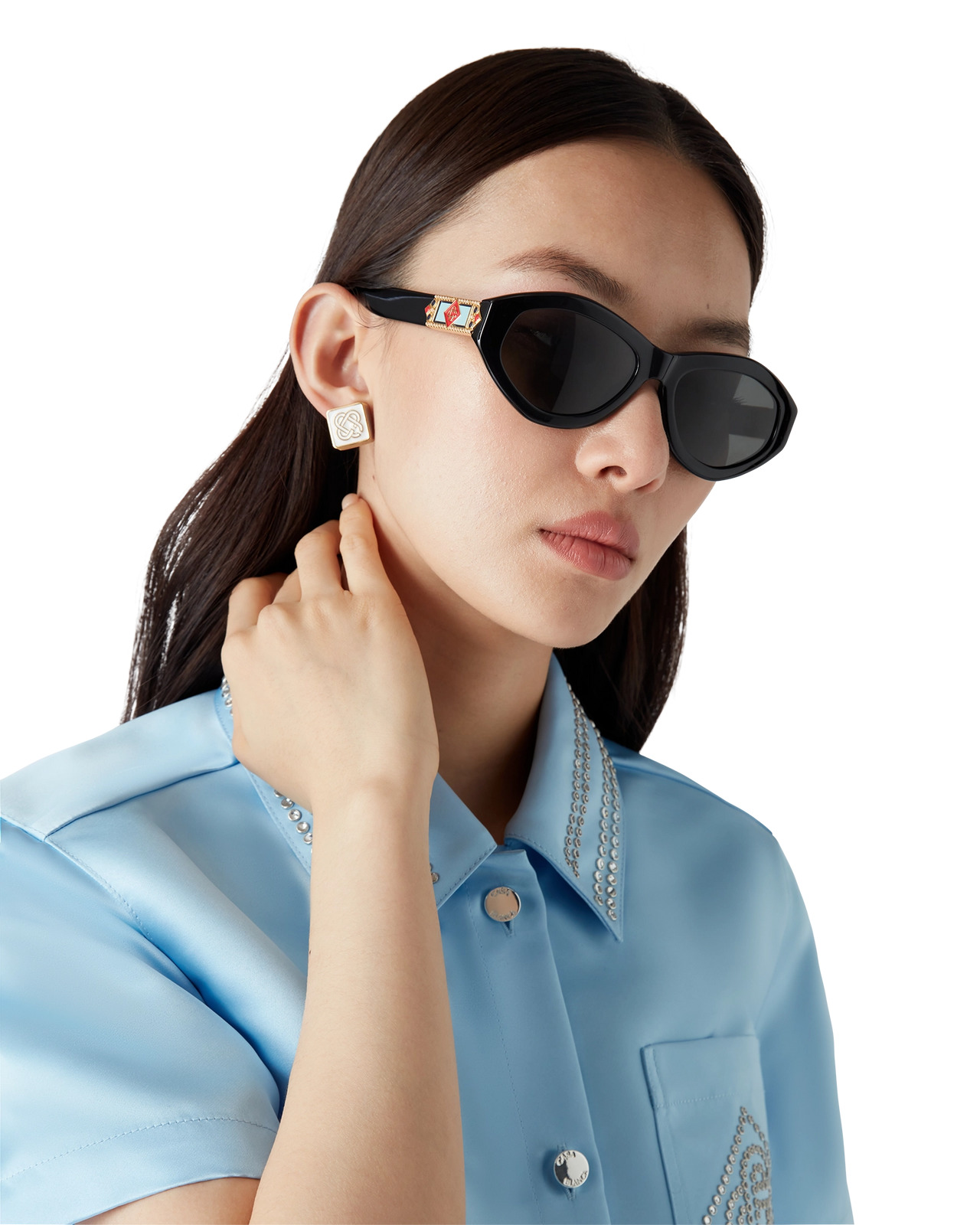 Monogram Logo Stud Earrings | Casablanca Paris - 3