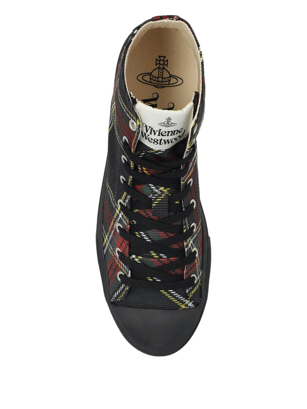 tartan high-top sneakers - 3
