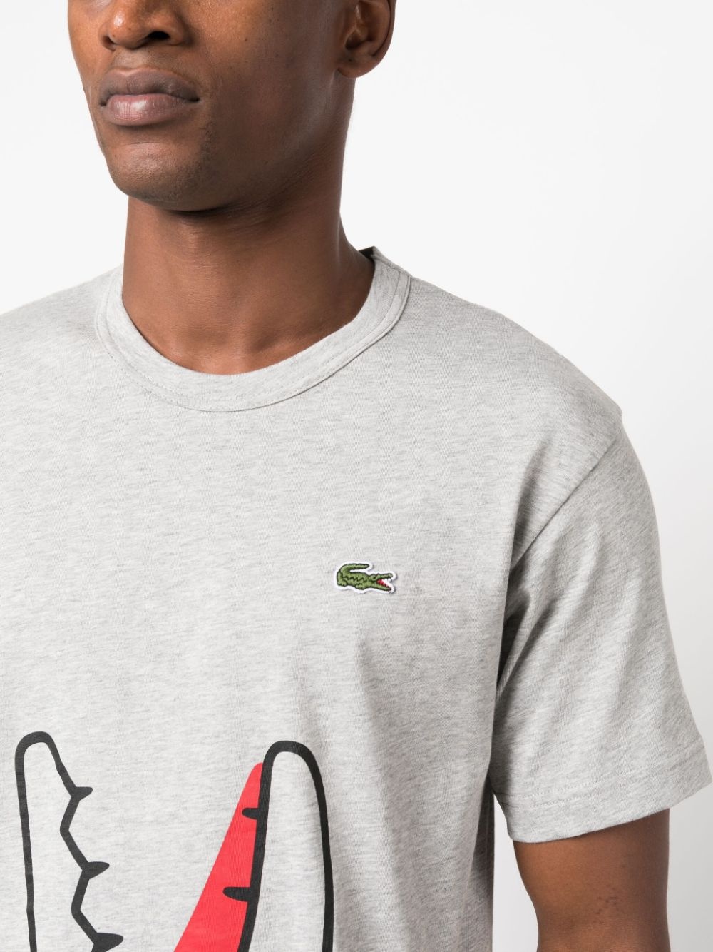 x Lacoste logo-patch cotton T-shirt - 5