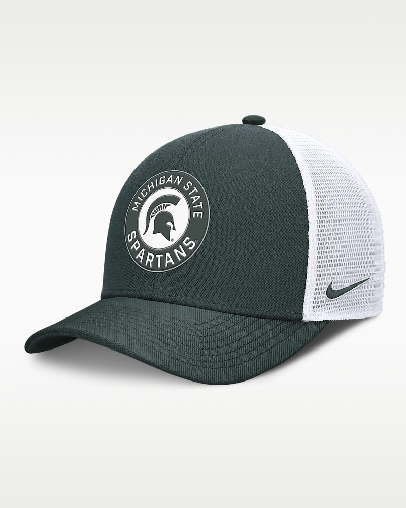 Michigan State Primetime Rise Men's Nike Dri-FIT College Trucker Adjustable Hat 1