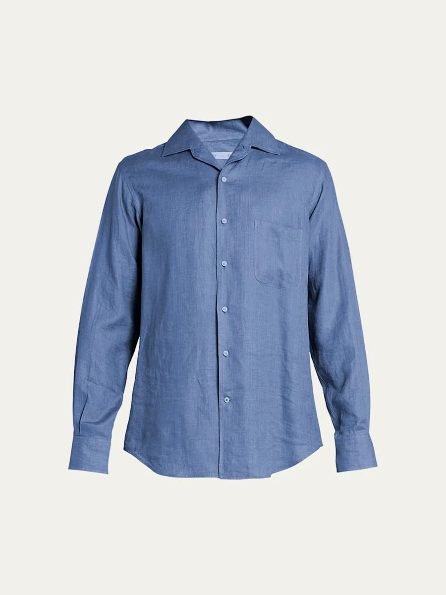 Men's Andre Long-Sleeve Linen Shirt - 1