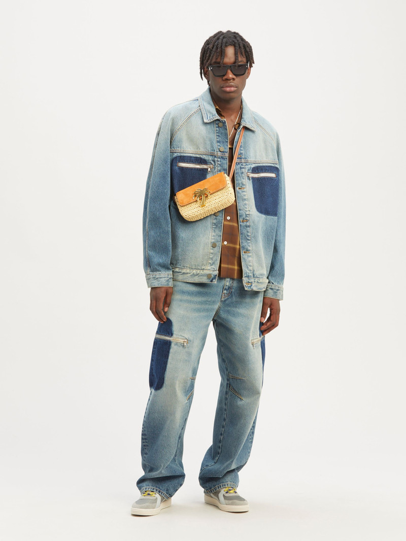 Palm Angels Reserve Dye Loose Denim Jacket outlook