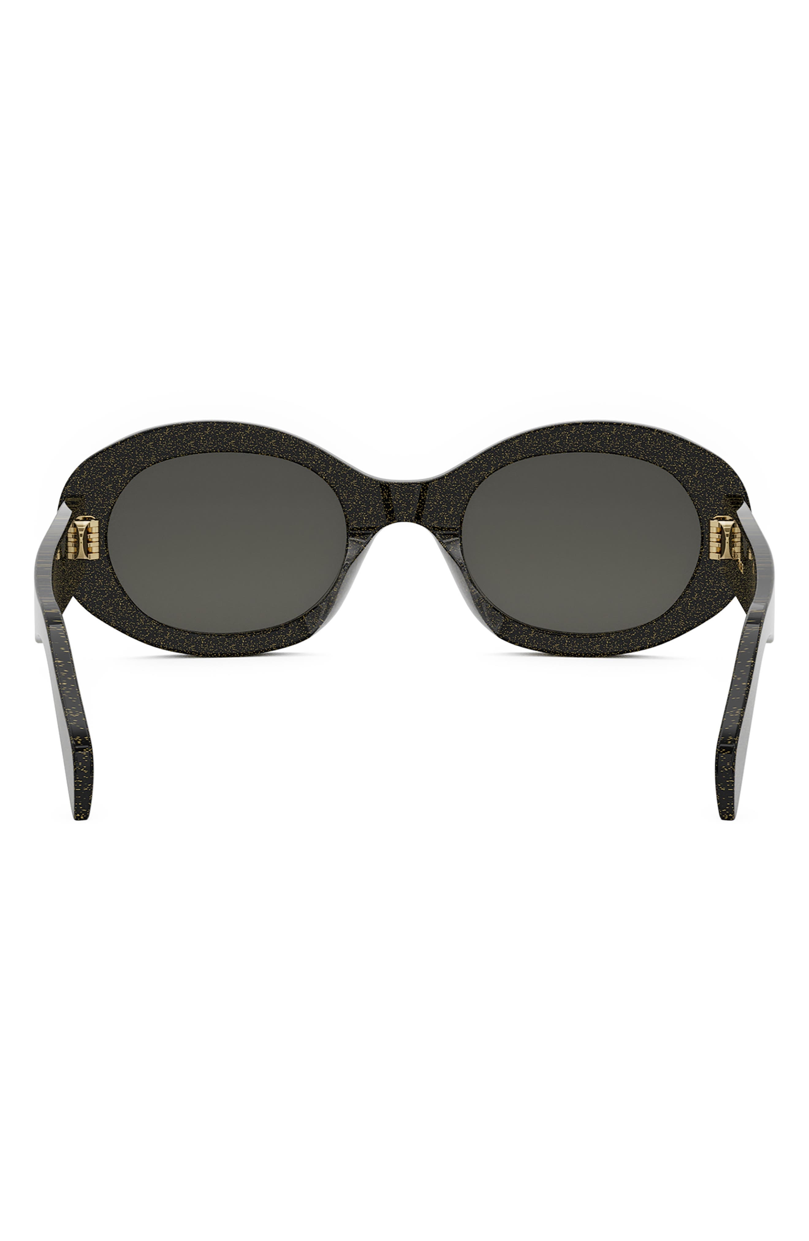 CELINE Triomphe 52mm Oval Sunglasses in Black/Crystal /Smoke at Nordstrom - 5