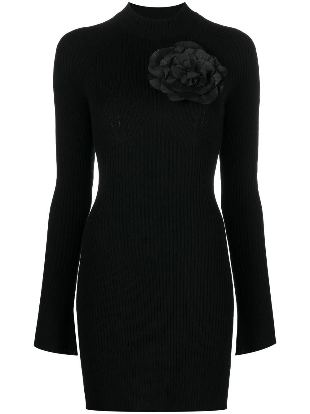 cut-out wool mini dress - 1