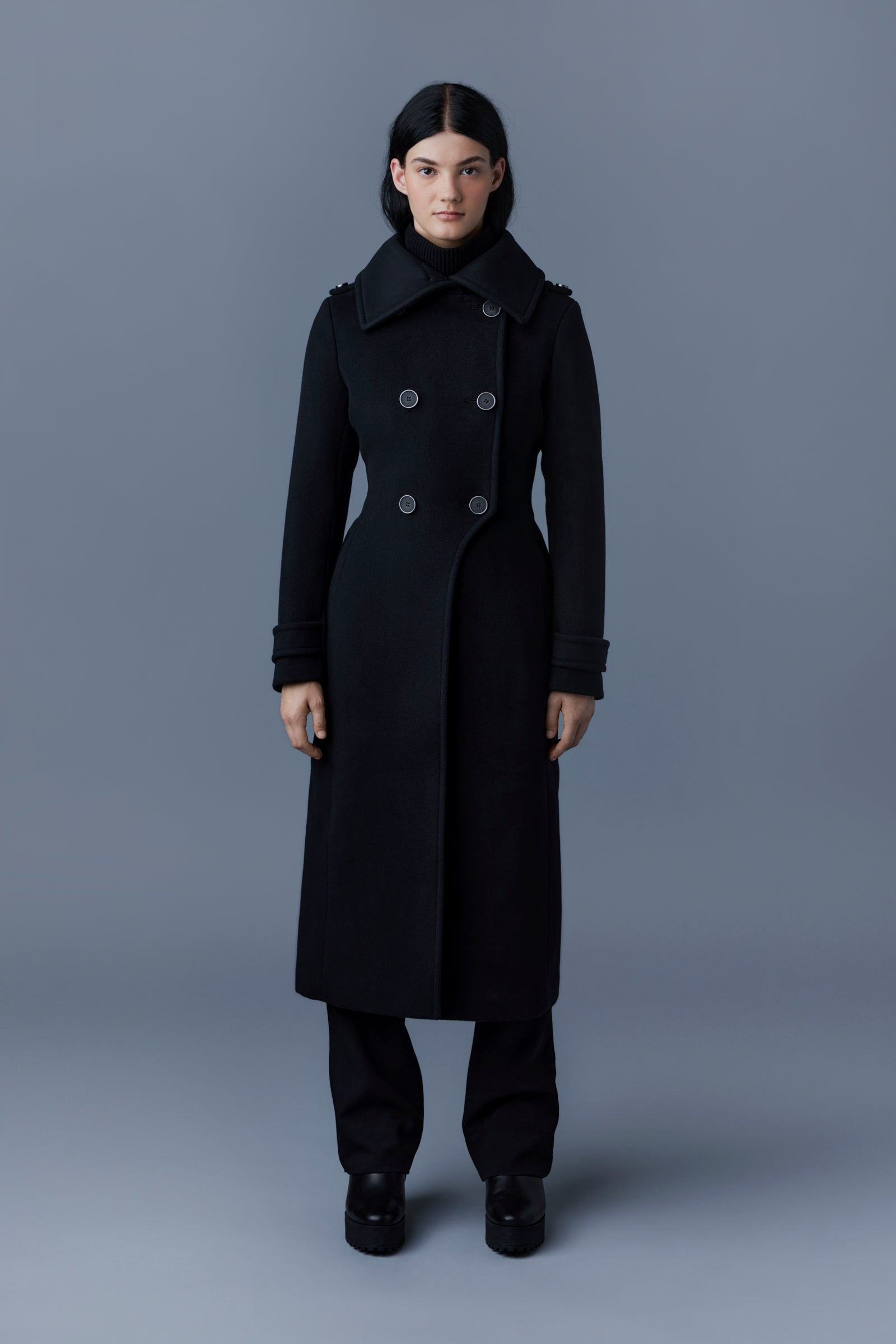 ELODIE double face wool tailored coat - 3