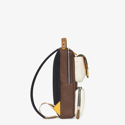 FENDI Brown nylon backpack outlook