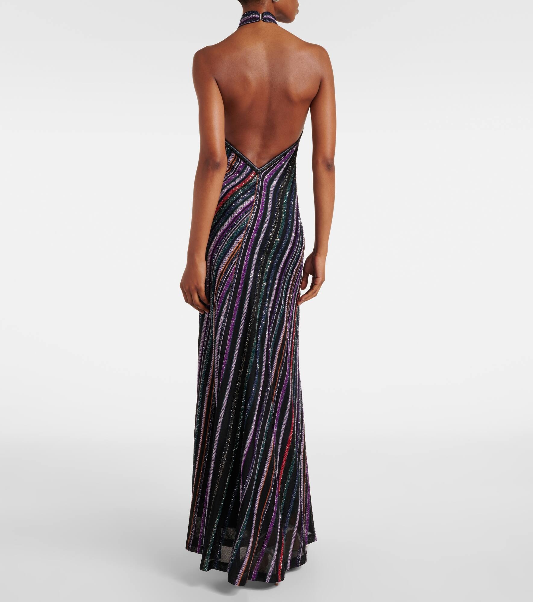 Sequined striped gown - 3