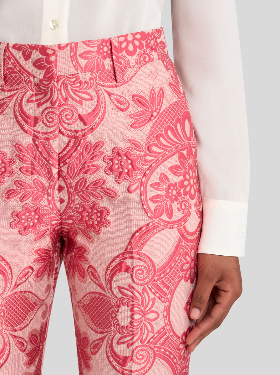 JACQUARD LACE CIGARETTE TROUSERS - 3