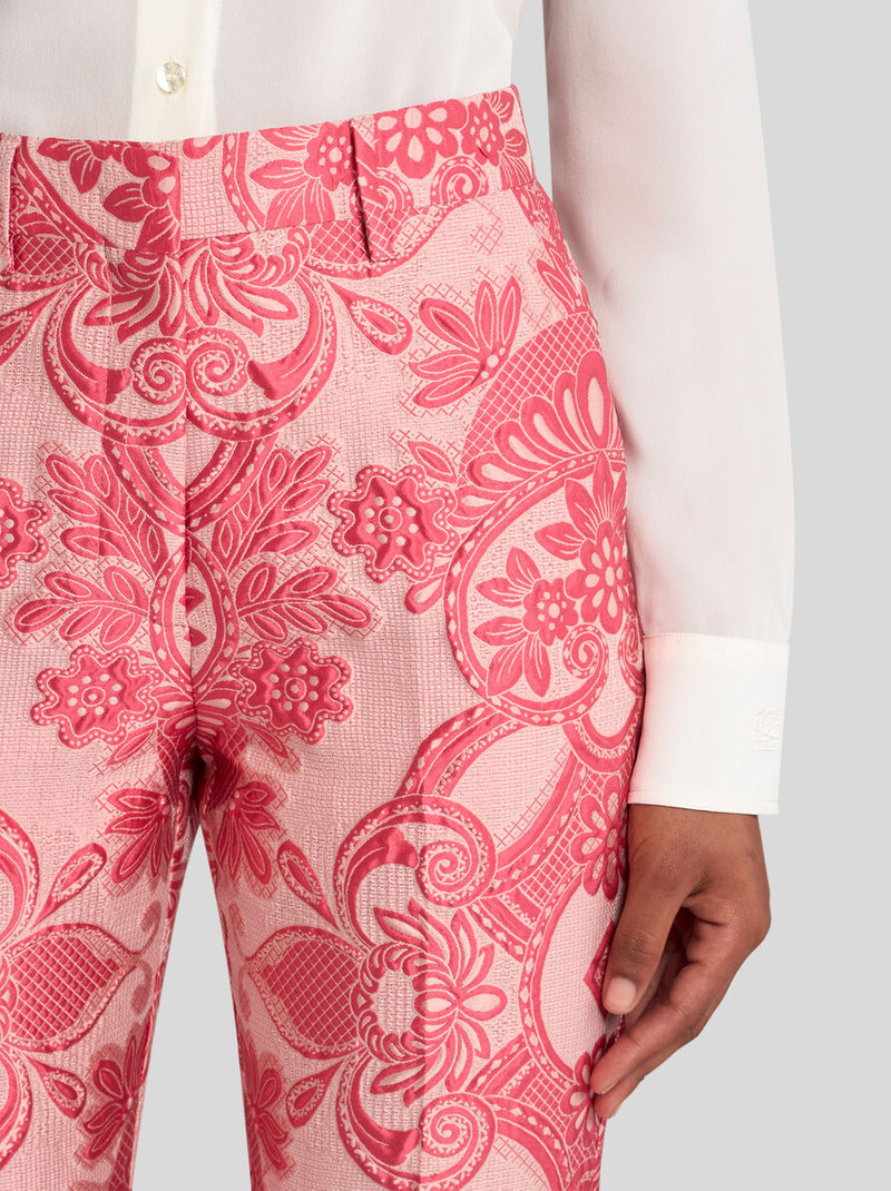 Etro JACQUARD LACE CIGARETTE TROUSERS outlook