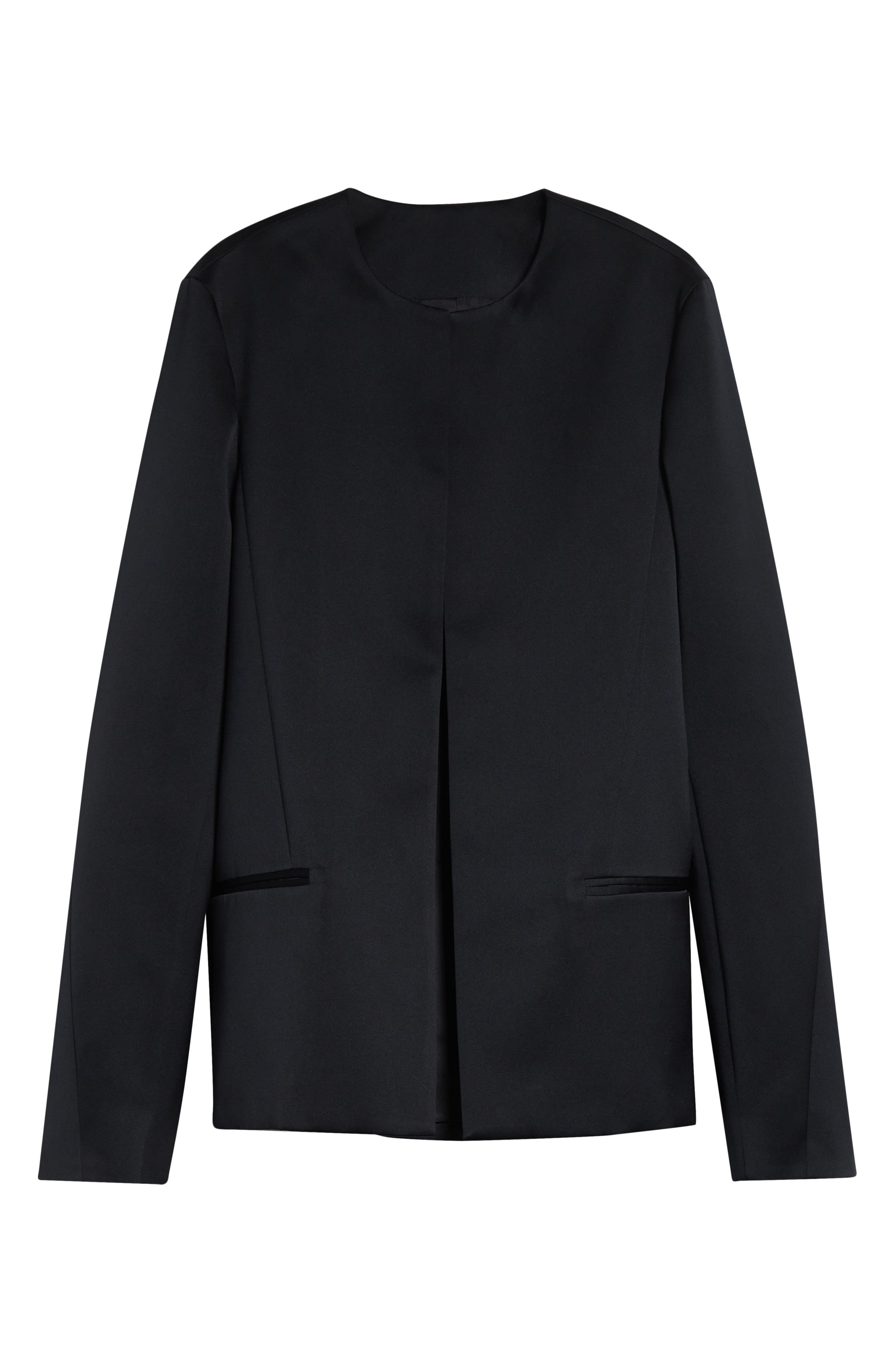 TOTEME Satin Dinner Jacket in Black at Nordstrom - 7
