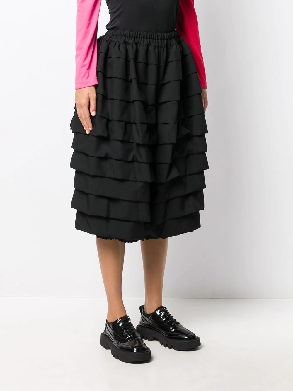 layered mid-length skirt - 3