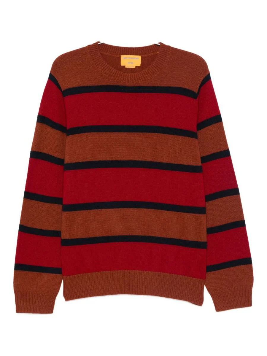 Guest In Residence Striped Cashmere Crew Neck Sweater - 1