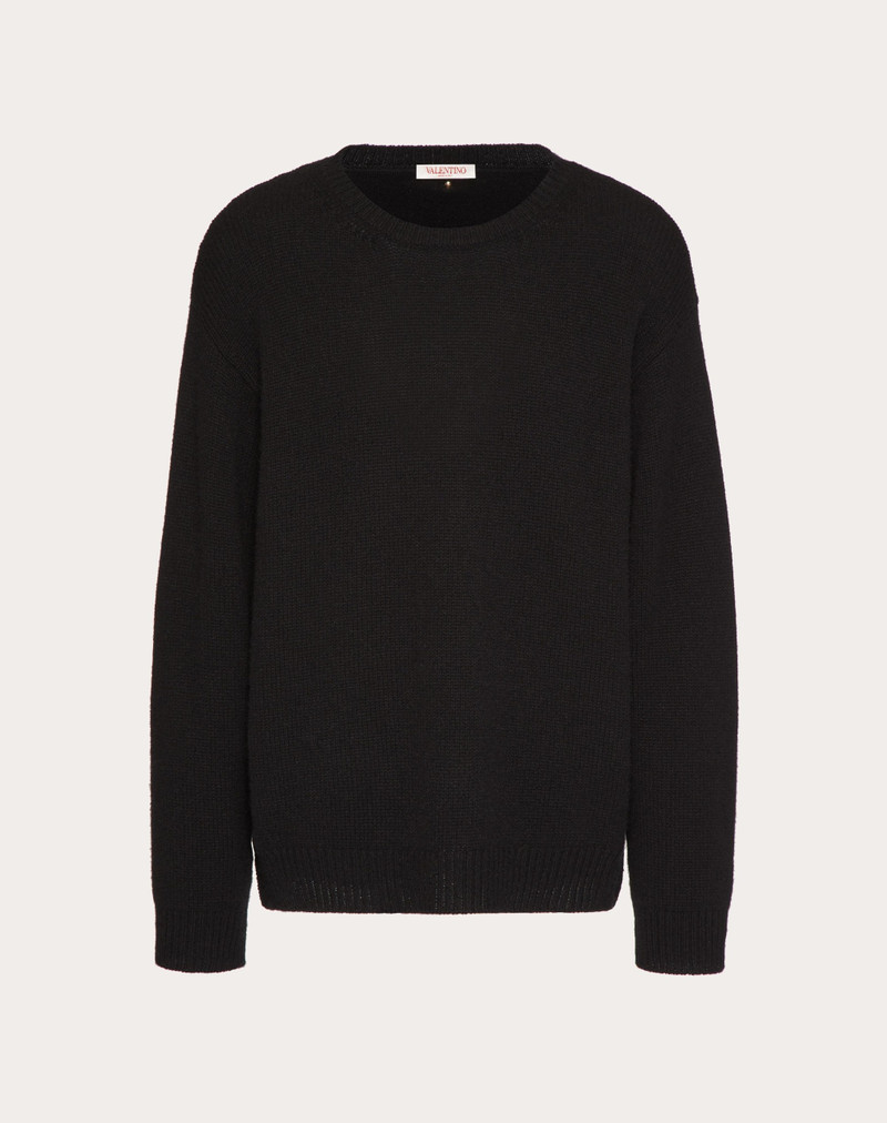 CASHMERE CREWNECK SWEATER WITH STUD - 1