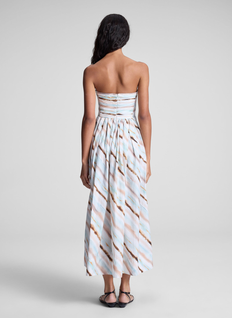 Tara Striped Strapless Midi Dress 6