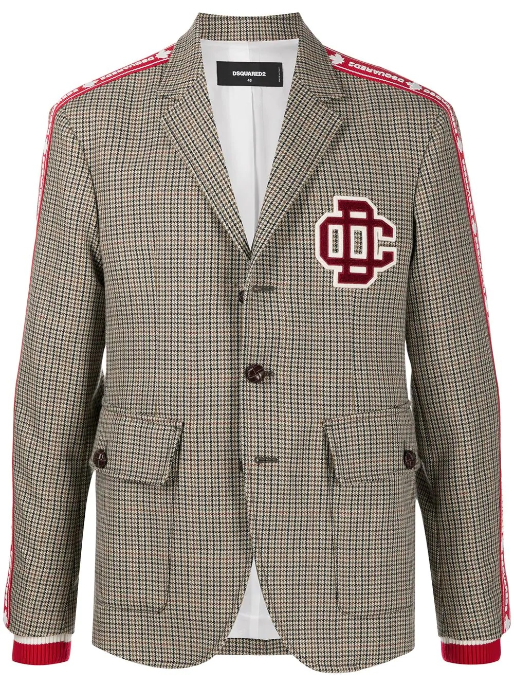 houndstooth varsity wool blazer - 1