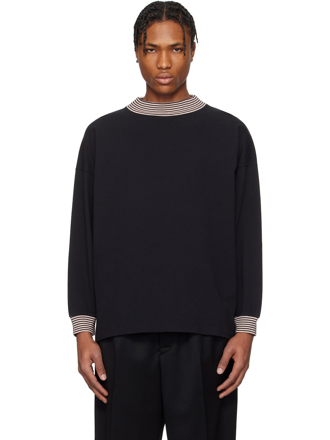 Black Duotone Mockneck Top - 1