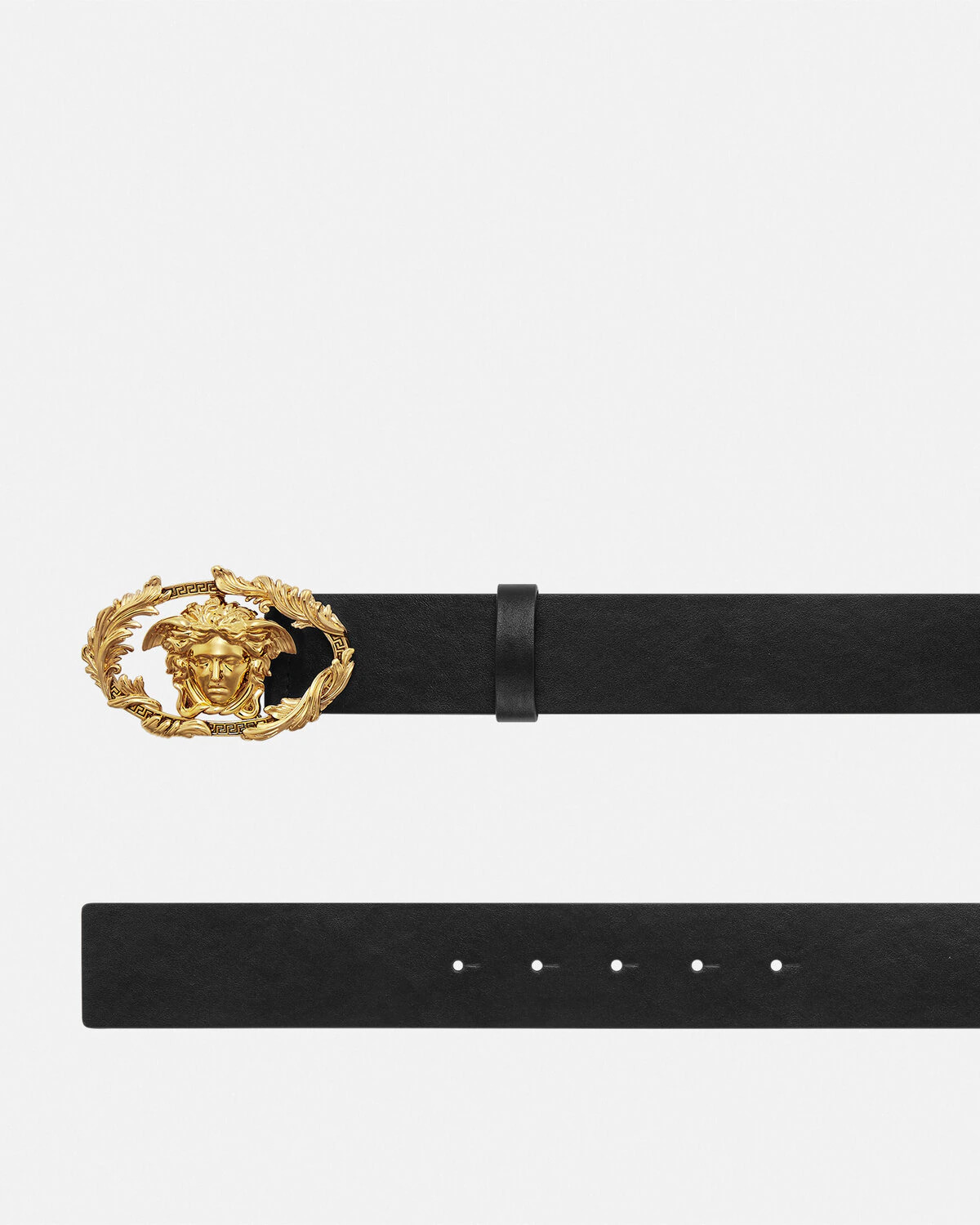 Buckle Crest Leather Belt 1.6" - 2