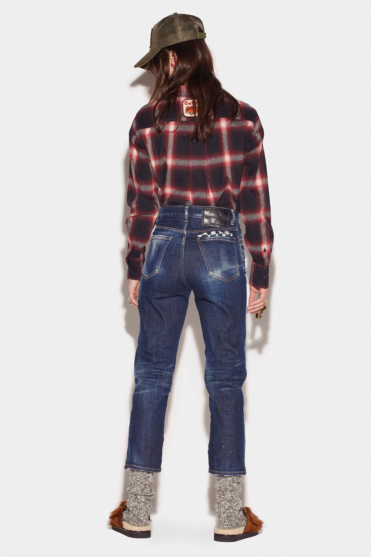 DARK CRINKLE DAISY WASH BOSTON JEANS - 2